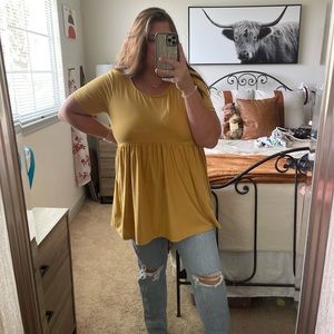 Mustard peplum top